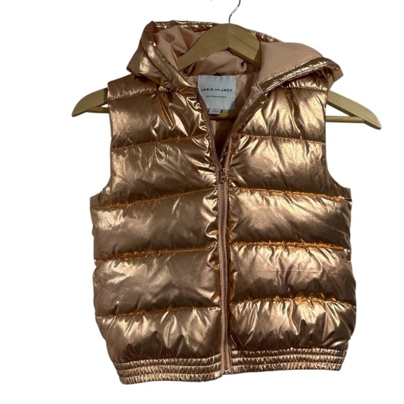 Janie and Jack Other - Janie & Jack vest Rose Gold Puffer with Hood 7 8 yrs old pockets cozy